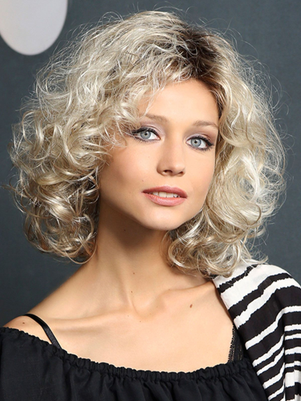 Modern Curl Long Perücke, lange glamouröse Locken, Farbe auf Mannequin 23 88 14 und 12
