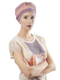 Turban aus Leinen Doris MMParis, zweifarbig, Hütchen-Stil, natürliches Volumen und Komfort im Sommer
