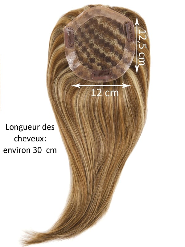 Volumateur Style 162 H Echthaar 30 cm aus glattem Echthaar, Basis 12 x 12,5 cm, Befestigung durch Clips und P.U.