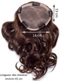 Volumator Magic Top C aus Remy-Echthaar 45 cm, Monofilament, diskrete Befestigung mit 5 Klammern (14x13 cm)