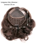 Volumateur Nancy 16x16 cm aus Echthaar Remy Hair: leichte Welle, Monofilament, rutschfestes PU und Clips für ein vol