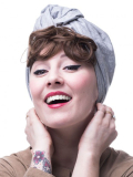 Lockige Erwachsenenfransen aus Kunstfaser zum Tragen unter Turban oder Kopftuch, mit patentierter Passform für Alopezie geeignet