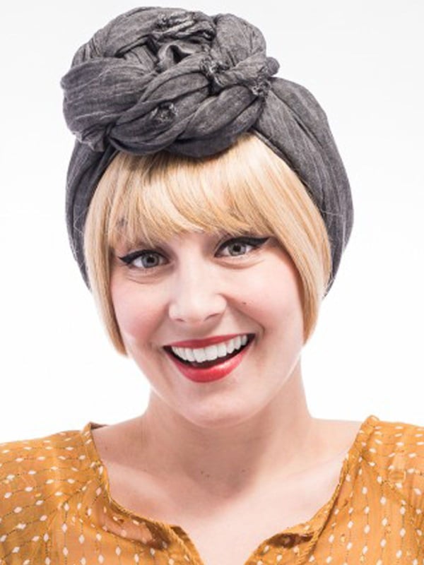 Erwachsenen-Pony mit geradem Schnitt im Louise-Brooks-Stil aus Kunstfaser, patentierter Halt Les Franjynes, ideal unter Turban o