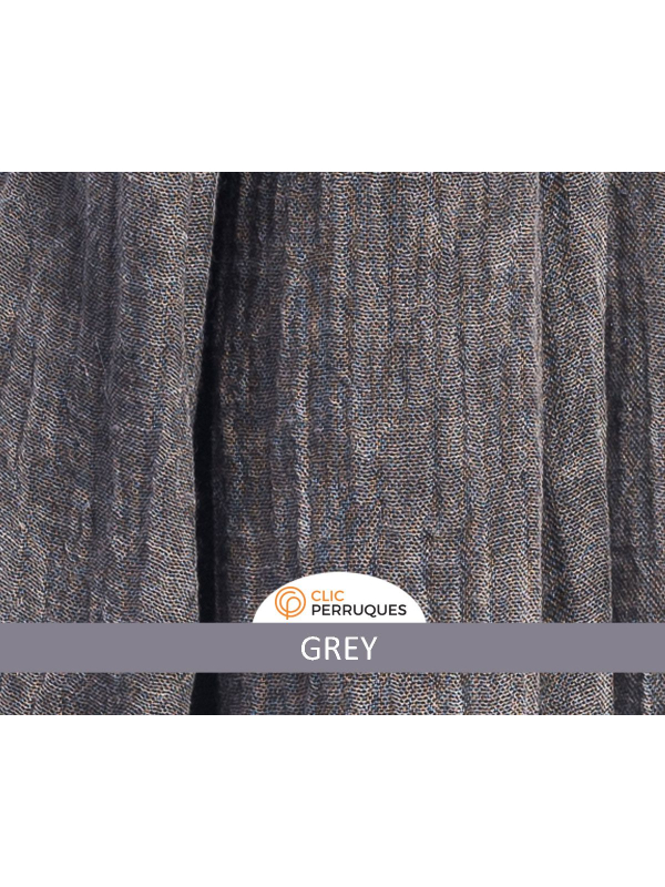 Foulard Turban Madame Grey aus dunkelgrauem Baumwollgaze, trendiger Bun-Knoten, weich und angenehm für empfindliche Kopfhaut