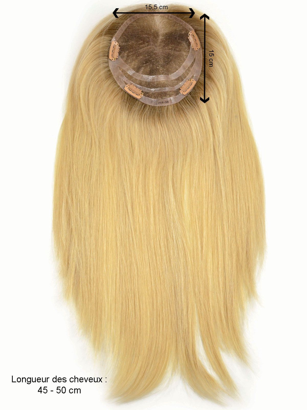 Volumator Remy Filler Light Long aus 100% natürlichem Remy Hair, transparente Monofilament-Basis 15,5x15 cm, Anti-Rutsch-Halt