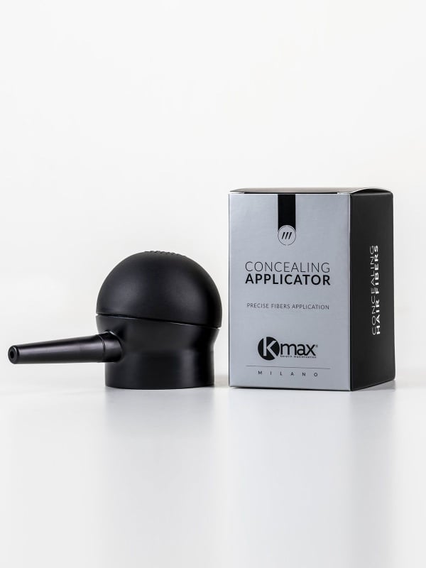 K-MAX Applikatorspray kompatibel mit EcoBell: gleichmäßige Faserverteilung, natürliches Ergebnis und präzise Anwendung auf dem H