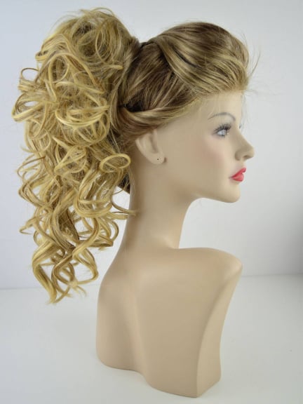 Cool Clip — Lockiger Pferdeschwanz 38 cm, Farbe Popcorn Blond, Krebsclip