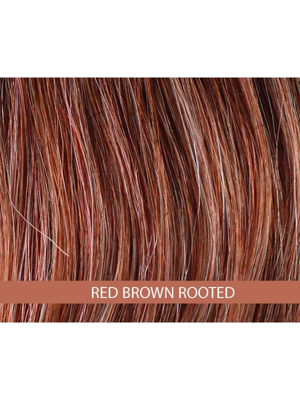 Perücke Vision Rock Gisela Mayer: langer welliger Bob im Undone-Look, Farbe Red Brown/Rooted