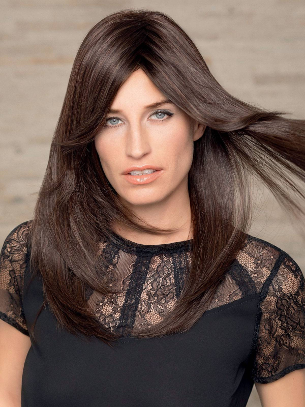 Medizinische Perücke Gisela Mayer New Jennifer Echthaar: 100% Remy Hair Echthaar, 55 cm, frontales Kinofilm-Tüll, diskretes Erge
