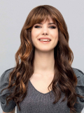 Perücke Vision Midnight Gisela Mayer: langes, lockiges Haar mit geradem Pony, femininer und natürlicher Look