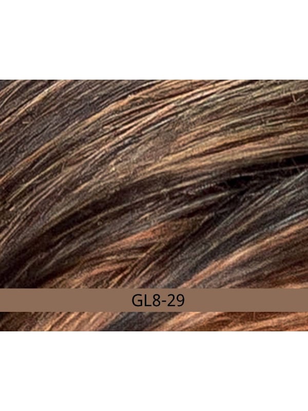 Perücke Vision Midnight Gisela Mayer: langes lockiges Haar mit geradem Pony, femininer und natürlicher Look