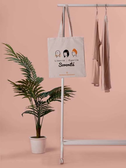 Tote Bag Liberté Egalité Sororité — Beuteltasche 100% Baumwolle, 38x42 cm