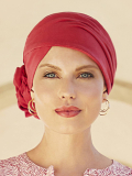 Turbanmütze Zuri Christine Headwear aus Supima-Baumwolle Caretech® mit integrierter Haarknoten-Blume, sanft für empfindliche Kop