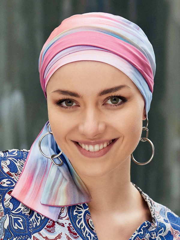 Foulard Mayte Gisela Mayer aus Viskose, modische Muster, zum Binden auf Turban oder allein zu tragen