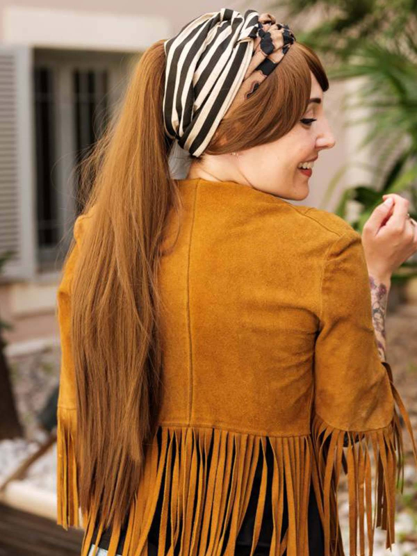 Zopf Les Franjynes 70 cm mit Clip, hochwertiger synthetischer Faser mit natürlichem Aussehen