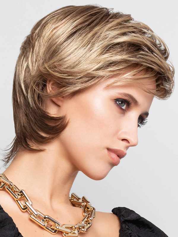 Perücke Sun Limit Gisela Mayer: kurzer, gestufter Schnitt, natürliches Volumen und Nackenlänge, ideal bei Alopezie
