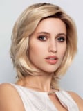 Perücke Gisela Mayer Euro Mix Pearl: mittellanger Stufenbob, 100% Euro Human Hair, unsichtbares Lace Front, natürliches Ergebnis