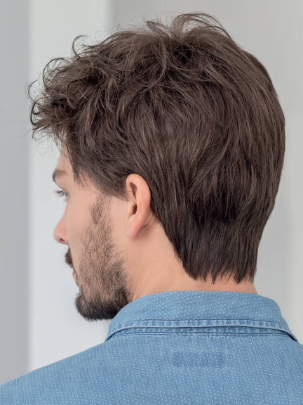 Justin 2.0 Herrenperücke mit leichter Welle und transparentem Frontbereich