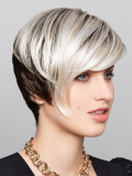 Perücke Gisela Mayer Visconti Click Lace Part: asymmetrischer kurzer Stufencarré, natürliches Volumen und ultrafeminine Linie