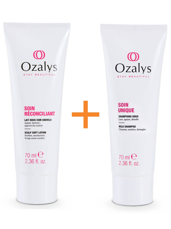 Ozalys-Set: 1 Sanfte Kopfhaut-Milch gekauft, 1 Mildes Shampoo geschenkt
