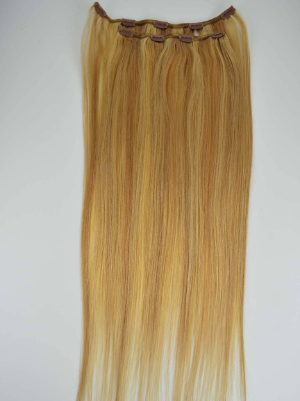 Siehe Triple Weft Clip - Set aus 2 Extensions 100% Echthaar, 60–65 cm, mit Clips