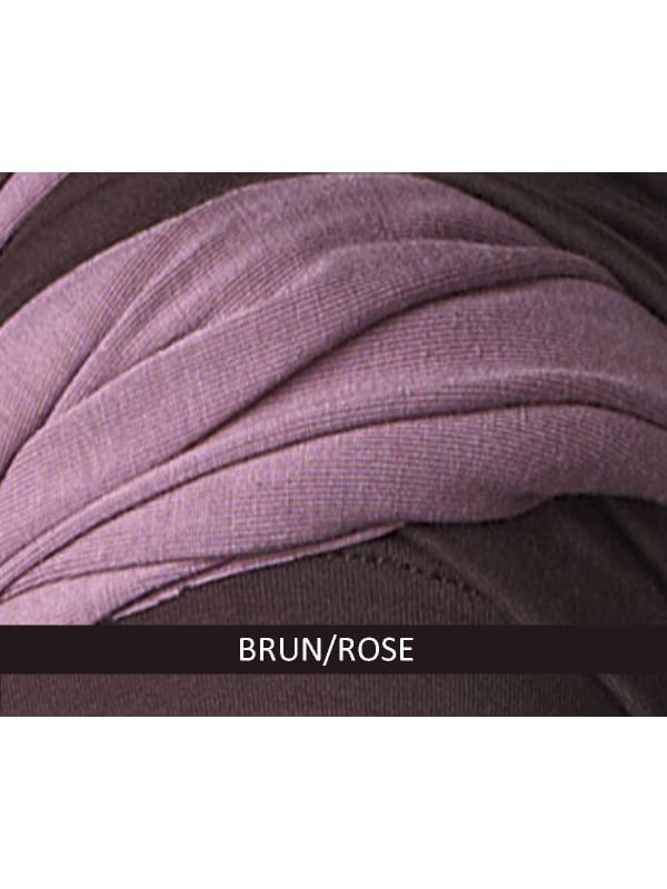 Turban Leslie von MMParis zweifarbig, Bambusfaser: leicht, weich, leicht zu binden, Volumeneffekt und natürlicher Look.
