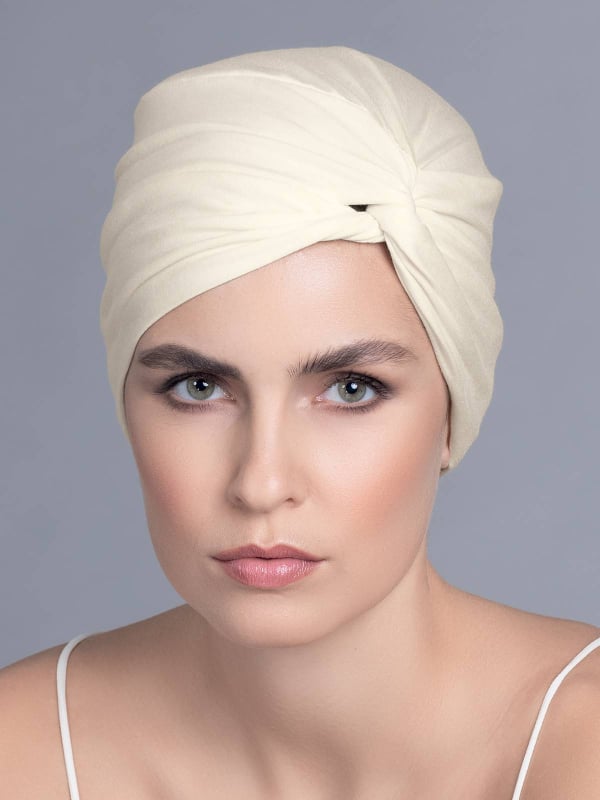Turban Namida Ellen Wille aus Viskose: bequemer, schicker und glamouröser Turban, ideal für einen femininen Alltagslook.
