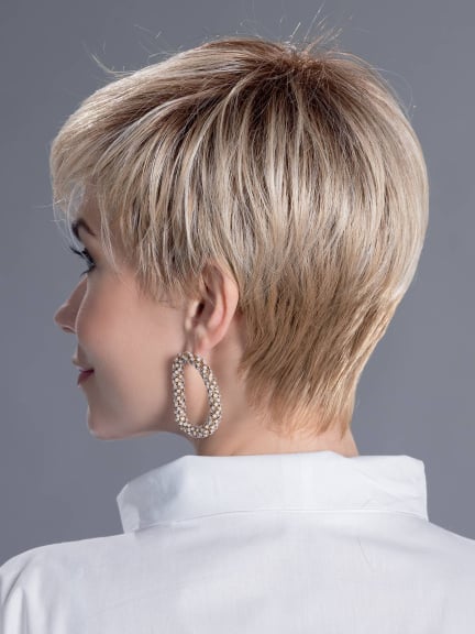 Elan — Ellen Wille Pixie-Perücke; grafischer Kurzhaarschnitt, hitzebeständige Faser, Mini-Lace