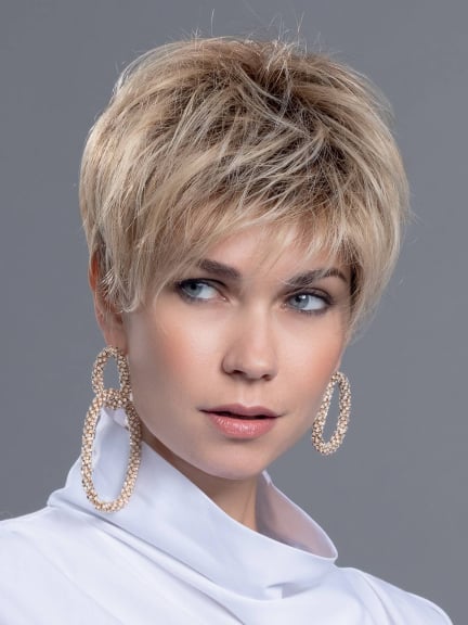 Elan — Ellen Wille Pixie-Perücke; grafischer Kurzhaarschnitt, hitzebeständige Faser, Mini-Lace