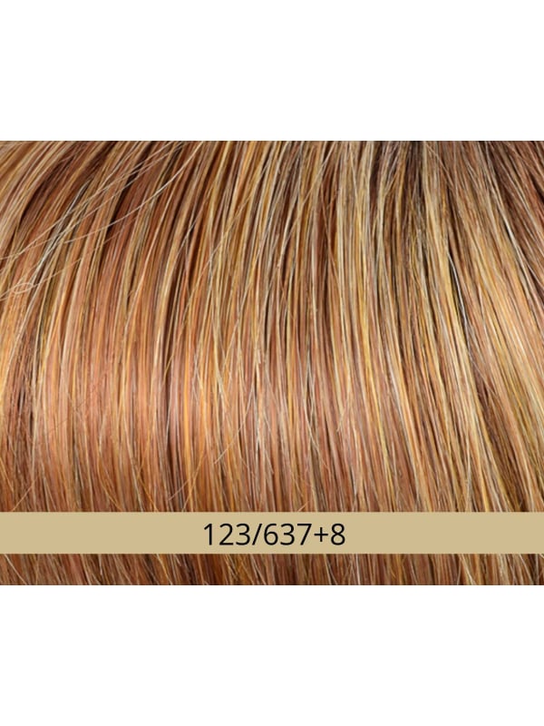 Perücke Duo Emma Gisela Mayer halblang wellig: 30% Remy-Haar, 70% hitzebeständige Faser, natürliches und modernes Erscheinungsbi