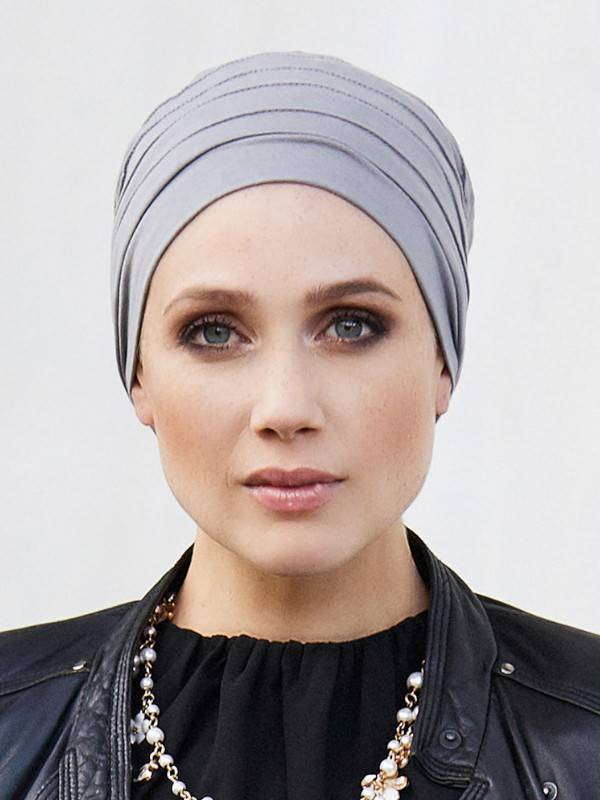 Turban Florida Gisela Mayer aus Bambus: gefaltet, leicht und ultraweich, ideal nach einer Chemotherapie oder bei Alopezie.