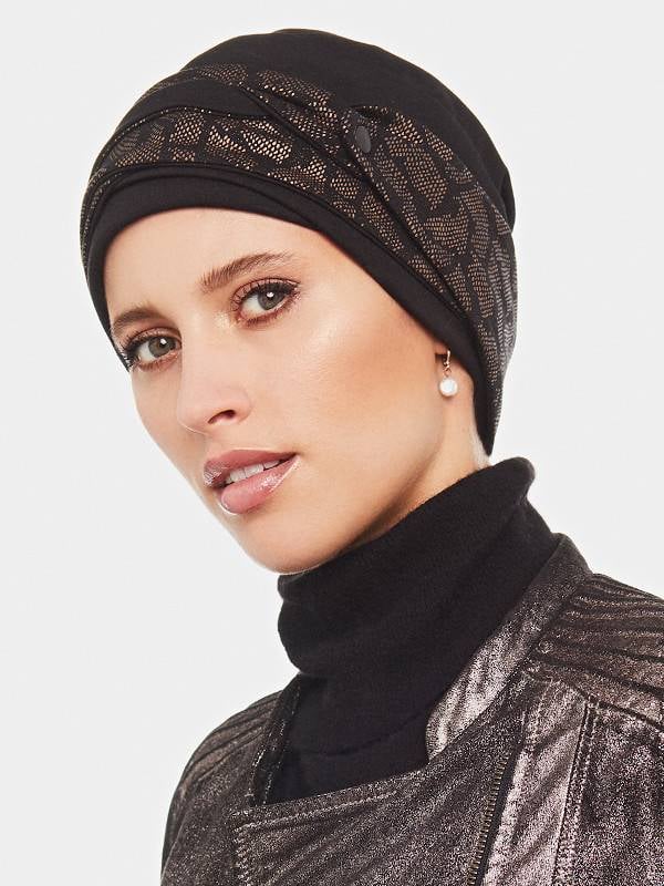 Set Maya — Turban-Mütze mit wendbarem Stirnband (95% Viskose)