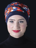 Turban Doris MMParis aus zweifarbiger Bambusfaser, kleiner Hut-Stil, einfach aufzusetzen für ein natürliches Volumen