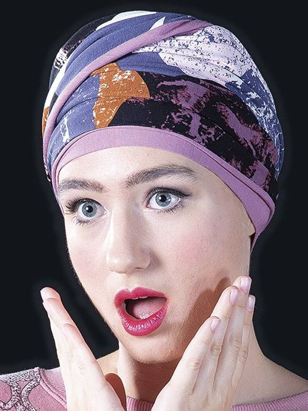 Turban Nadia MMParis zweifarbig: weiche Faltenmütze mit Bindeband, sommerlicher und komfortabler Stil
