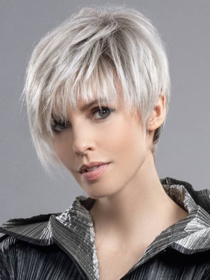 Amaze Mono Part Perücke Prime Hair asymmetrischer Schnitt dunkle Wurzeln Balayage
