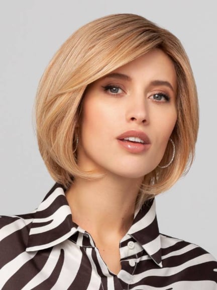 Supreme Lady — Mittelange Perücke gemischt 50% Remy Hair, bequeme Kappe und unsichtbares Tüll