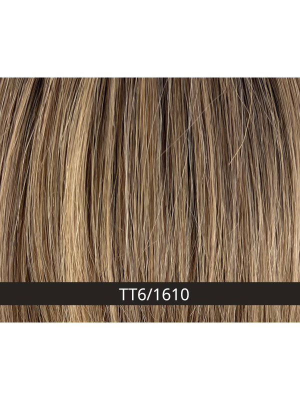 Perücke Supreme Moda Gisela Mayer: schulterlang, Remy Hair 50% + Faser 50%, dezenter Kinotulle und Komfortkappe