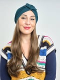 Lange wellige Haarkrone Les Franjynes aus Premium-Kunstfaser, zu tragen unter Turban, Kopftuch oder Mütze