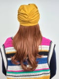 Lange wellige Haarkrone Les Franjynes aus Premium-Kunstfaser, zu tragen unter Turban, Kopftuch oder Mütze