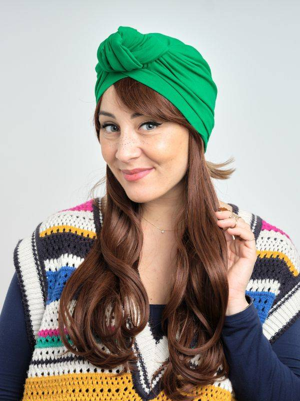 Lange gewellte Haarkrone Les Franjynes aus Premium-Kunstfaser, zu tragen unter Turban, Tuch oder Mütze