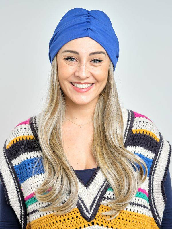 Lange gewellte Haarkrone Les Franjynes aus Premium-Kunstfaser, zu tragen unter Turban, Tuch oder Mütze