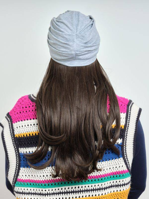 Lange gewellte Haarkrone Les Franjynes aus Premium-Kunstfaser, zu tragen unter Turban, Tuch oder Mütze