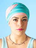 Turban Leslie MMParis zweifarbig, Bambusfaser: leicht, weich, einfach zu knoten, Volumeneffekt und natürlicher Look.