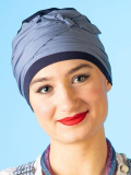 Turban Elsa MM Paris zweifarbig aus Bambusfaser, leicht, UV-Schutz und hypoallergen, dezenter und atmungsaktiver Tragekomfort.