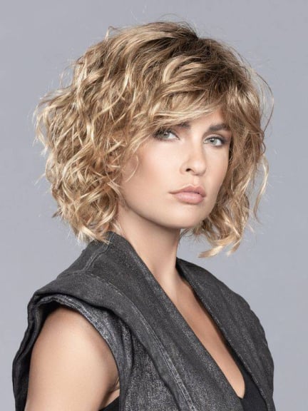 Perücke Girl Mono Large: mittellanges Bob mit großen Locken, geeignet für Kopfumfang 58-60 cm