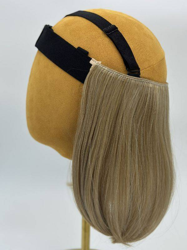 Haarkrone Krownie Bikiwig aus Thermo-Kunsthaar 180 °C, natürlicher Bob-Effekt, ideal unter Turban, Mütze oder Hut