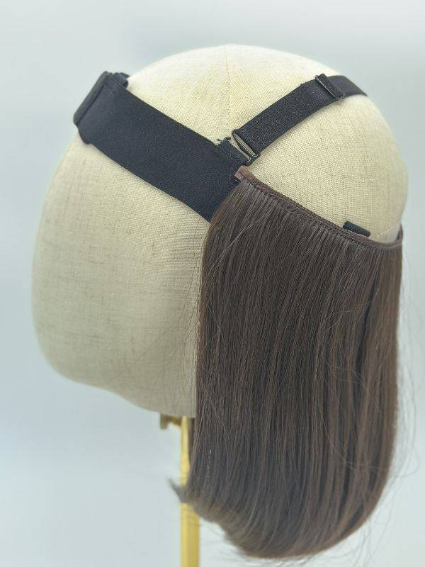 Haarkrone Krownie Bikiwig aus Thermo-Kunsthaar 180 °C, natürlicher Bob-Effekt, ideal unter Turban, Mütze oder Hut