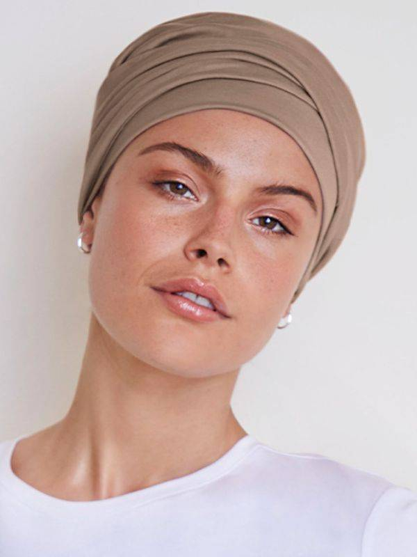 Turban Viva Twin Set Christine Headwear: Mütze + abnehmbares Stirnband, Baumwolle/Viskose, bequemer Halt bei Alopezie und Chemot