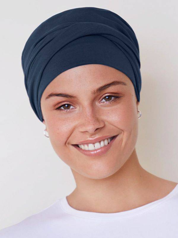 Turban Viva Twin Set Christine Headwear: Mütze + abnehmbares Stirnband, Baumwolle/Viskose, bequemer Halt bei Alopezie und Chemot
