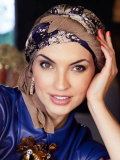 Tuch Boho Christine Headwear, befestigt auf der Boho-Mütze/dem Boho-Turban: leichtes Accessoire mit Druckknöpfen, ideal bei Alop